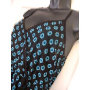 Xhiliration Dress Maxi Sundress Blue/Black Size Small with Side Slit